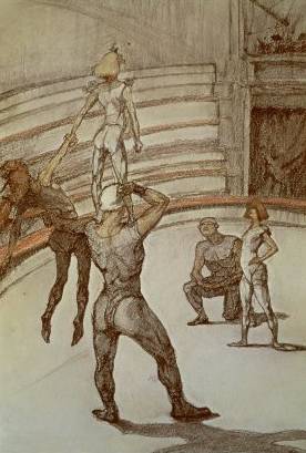 Acrobats in the Circus - Henri de Toulouse Lautrec