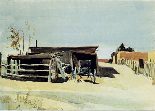 Adobes and Shed New Mexico - Edward Hopper