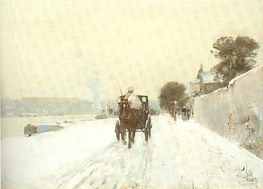 Along the Seine, Winter - Childe Hassam