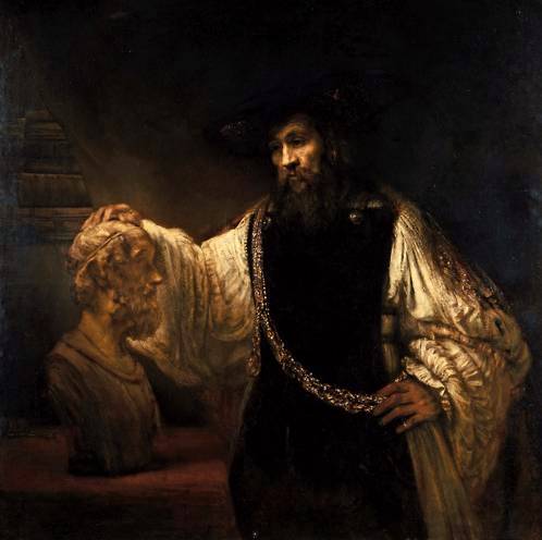 Aristotle Before the Bust of Homer - Rembrandt van Rijn