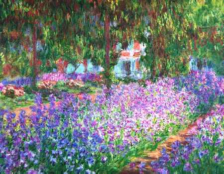 Artist's Garden of Irises - Claude Monet