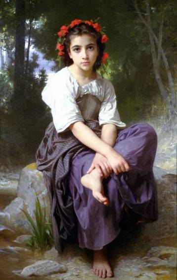 At the Edge of the River - William Adolphe Bouguereau
