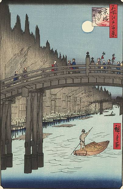Bamboo Yards Kyobashi Bridge - Ando Hiroshige