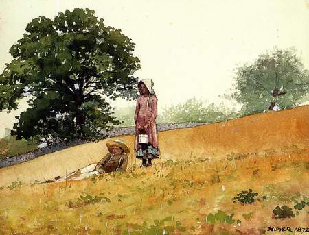 Boy and Girl on a Hillside - Winslow Homer