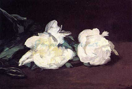Branch of White Peonies and Shears - Edouard Manet