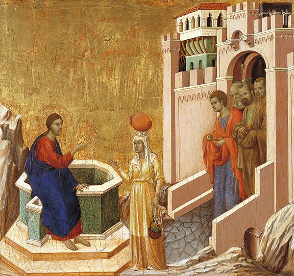 Christ and the Samaritan Woman - Duccio di Buoninsegna