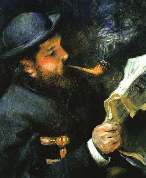 Claude Monet Reading - Pierre Auguste Renoir