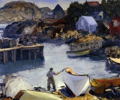Cleaning His Lobster Boat - George Bellows