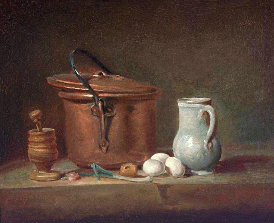 Copper Pan with Pestle & Mortar - Jean Baptiste Simeon Chardin