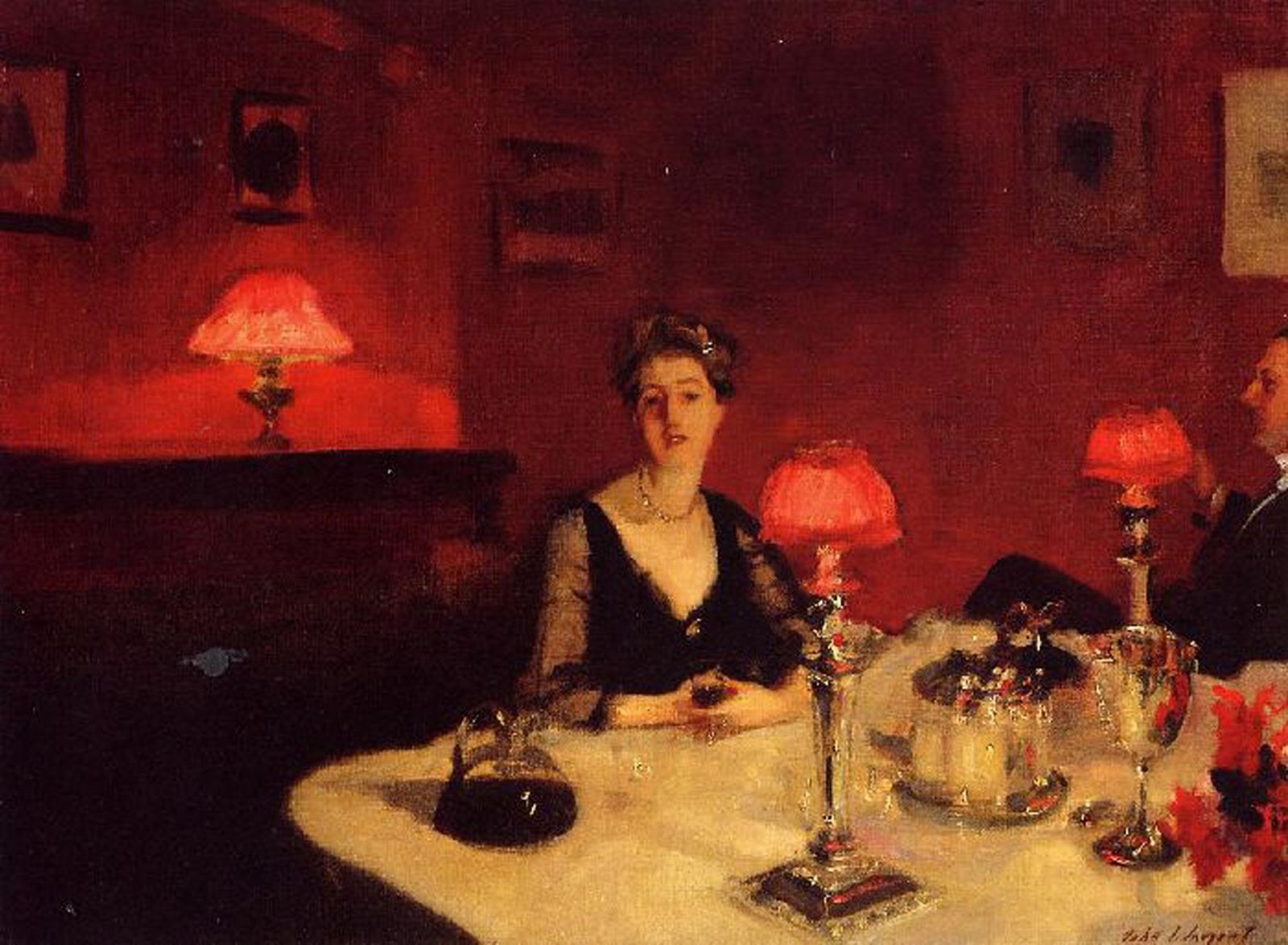Dinner Table at Night - John Singer Sargent