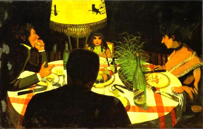 Dinner by Lamplight - Felix Vallotton