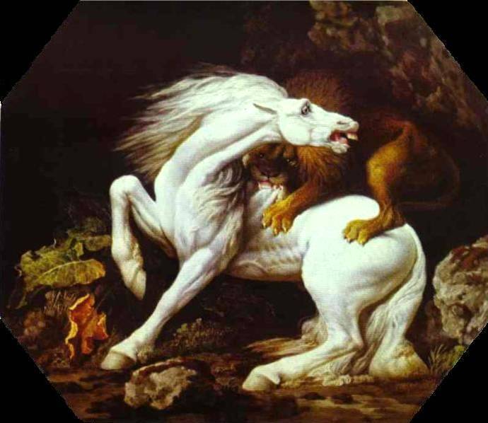 Horse Attacked by a Lion 1765 - George Stubbs