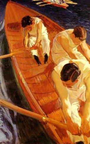 In the Rowing Boat Zarauz - Joaquin Sorolla