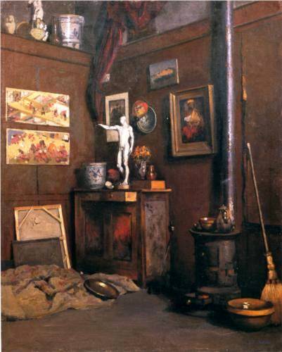 Interior of a Studio with Stove - Gustave Caillebotte