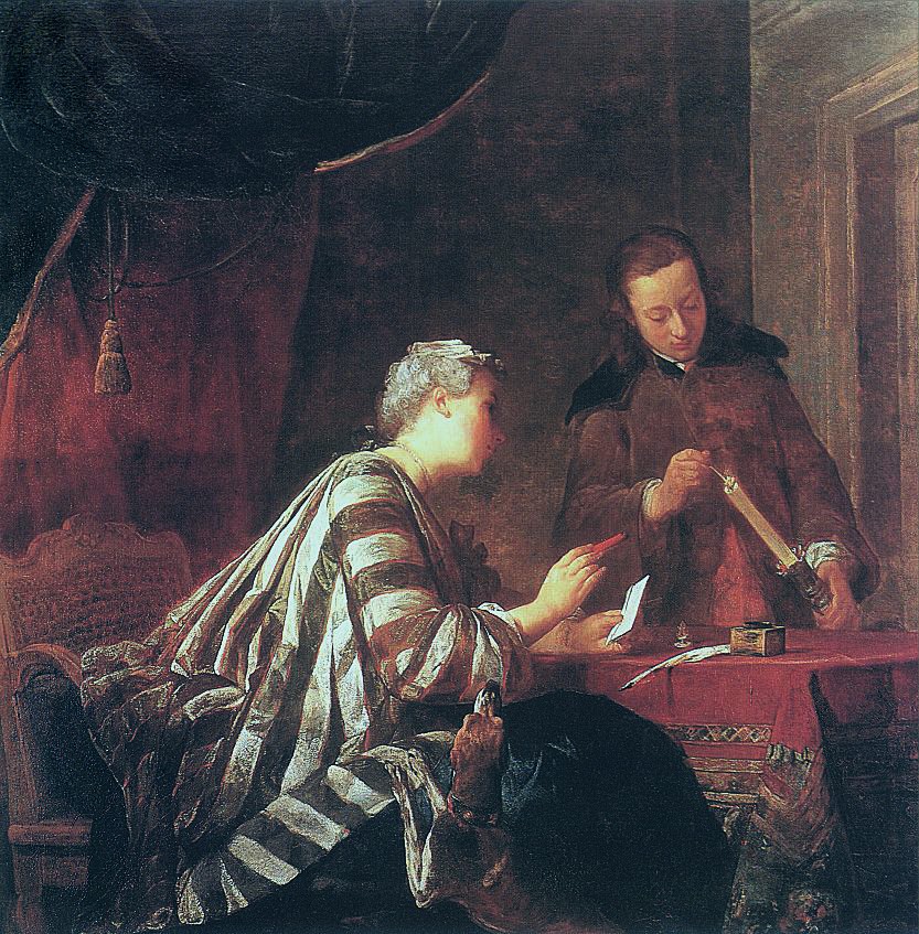 Lady Sealing a Letter - Jean Baptiste Simeon Chardin