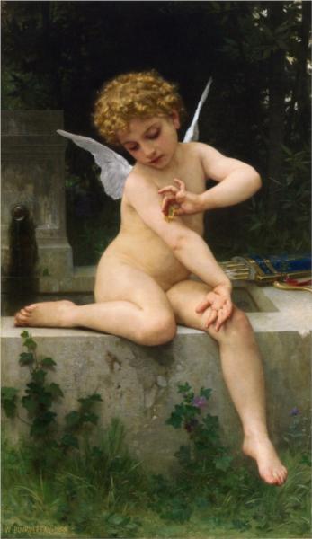 Lamour with the Butterfly - William Adolphe Bouguereau