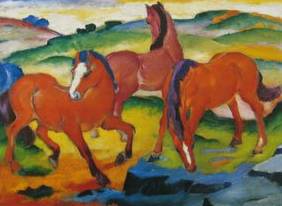 Large Red Horses - Franz Marc