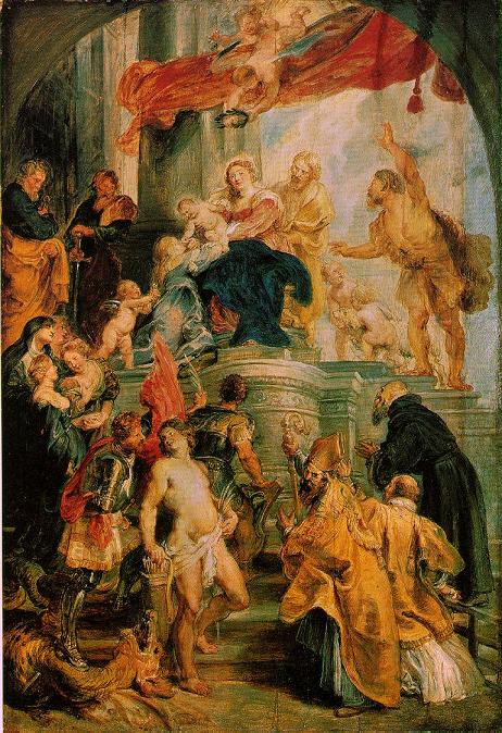 Madonna and Child Enthroned with Saints - Peter Paul Rubens