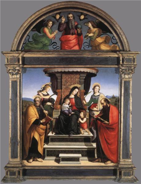 Madonna and Child Enthroned with Saints - Raffaello Raphael Sanzio