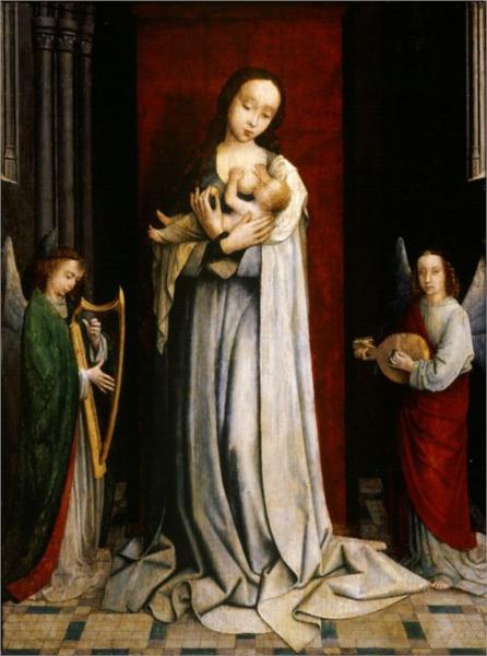 Madonna and Child with Two Angels Music Making - Gerard David
