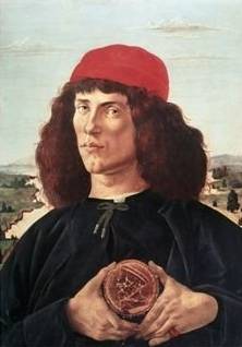 Man Holding a Medallion of Cosimo - Sandro Botticelli