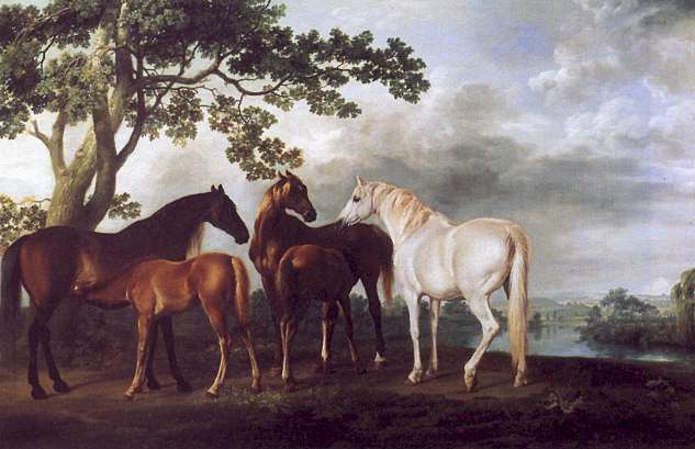 Mares and Foals in a Landscape - George Stubbs