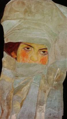 Melanie with Silver-Colored Scarves - Egon Schiele