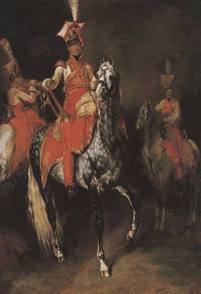 Mounted Trumpeters of Napoleons Imperial Guard - Theodore Gericault