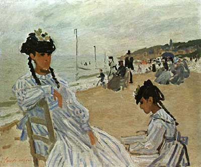 On the Beach at Trouville - Claude Monet