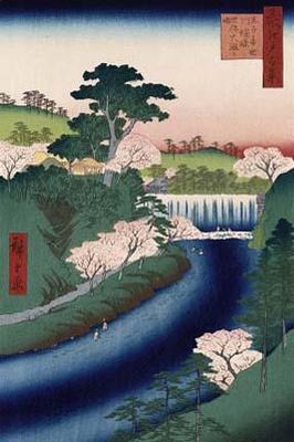 Otonashi River Dam at Oji (Big Waterfall) - Ando Hiroshige