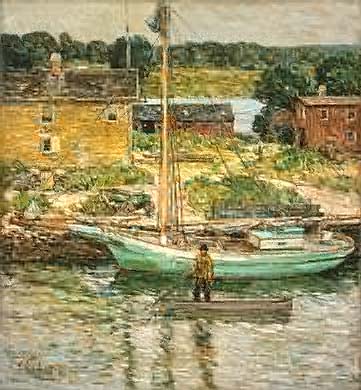Oyster Sloop, Cos Cob - Childe Hassam