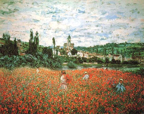 Poppy Field near Vetheuil - Claude Monet