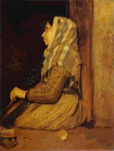 Roman Beggar Woman - Edgar Degas