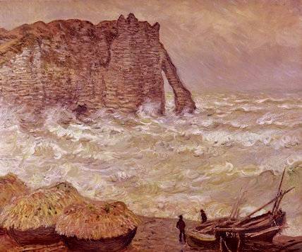 Rough Seas at Etretat - Claude Monet