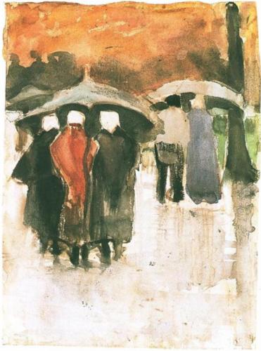 Scheveningen Women Under Umbrellas - Vincent Van Gogh