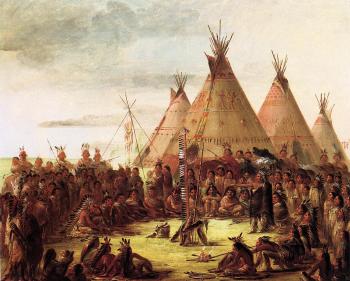 Sioux War Council - George Catlin
