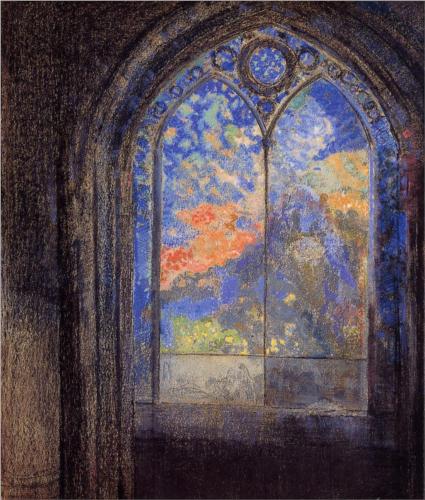 Stained Glass Window (The Mysterious Garden) - Odilon Redon