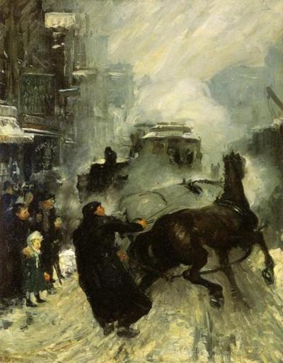 Steaming Streets (New York 1908) - George Bellows