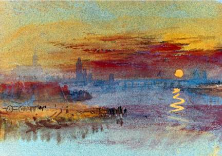 Sunset on Rouen - Joseph Mallord William Turner