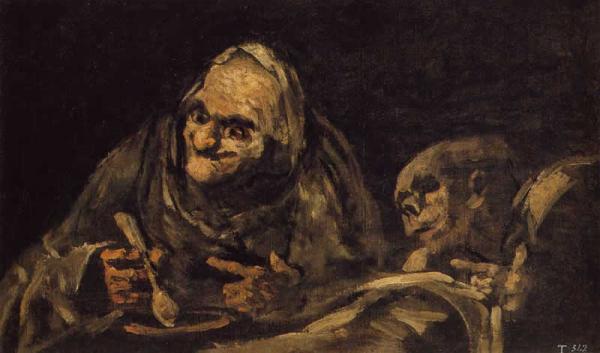Two Old Men Eating Soup - Francisco Goya