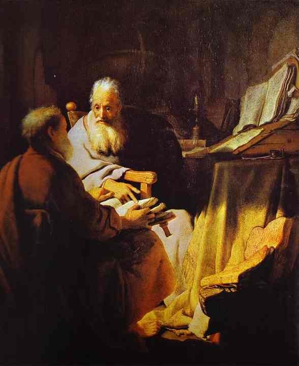 Two Scholars Disputing (Peter and Paul) - Rembrandt van Rijn