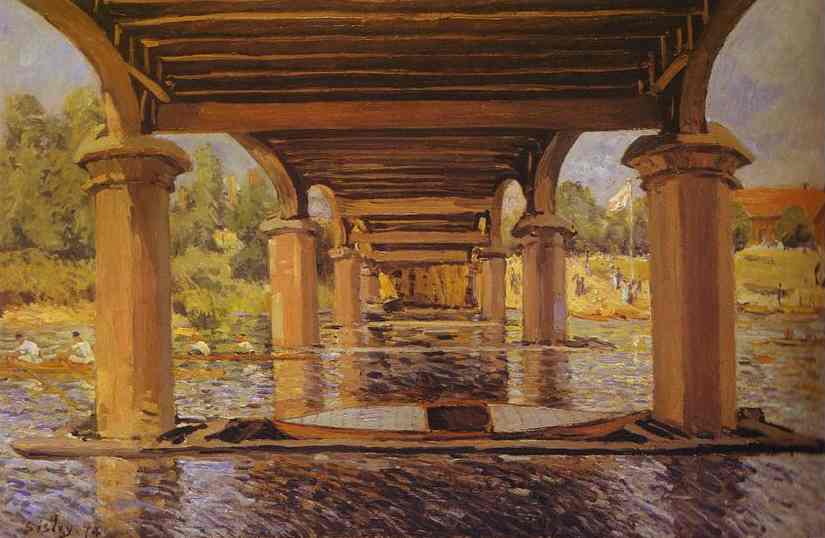 Under the Bridge at Hampton Court - Alfred Sisley