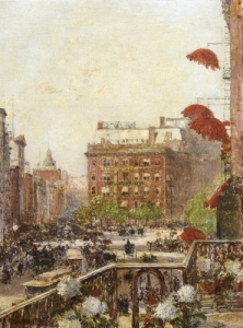 View of Broadway and Fifth Avenue - Childe Hassam