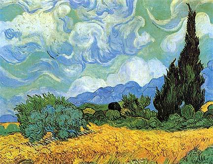 Wheat Field with Cypress - Vincent van Gogh