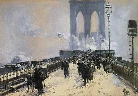 Winter Day on Brooklyn Bridge - Childe Hassam