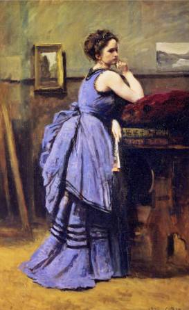 Woman in Blue - Jean Baptiste Camille Corot