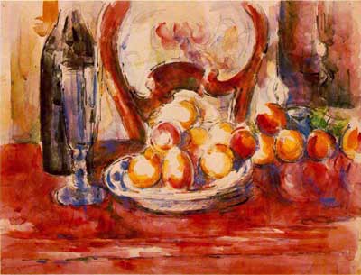 Apples, Bottle & Chairback - Paul Cezanne