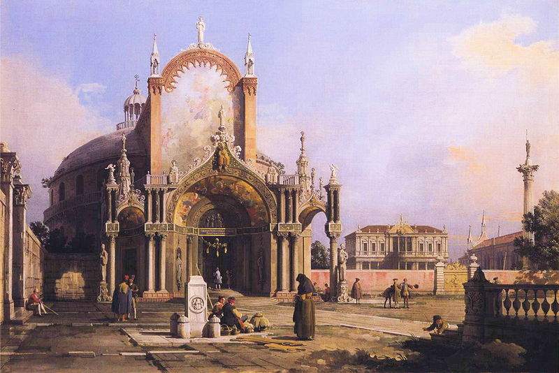 Capriccio of a Church - Canaletto