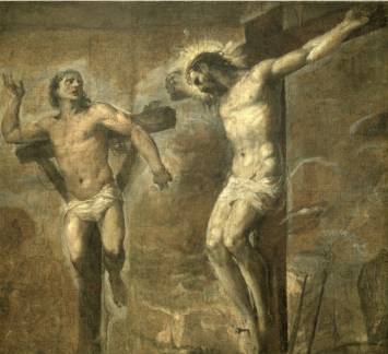Christ and the Good Thief - Tiziano Titian Vecellio