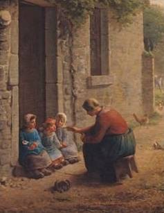 Feeding the Young - Jean Francois Millet
